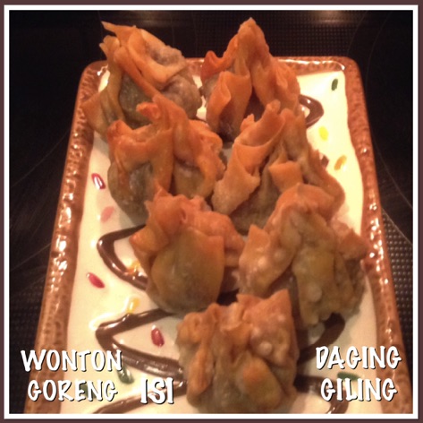  resep  wonton goreng isi daging  giling 